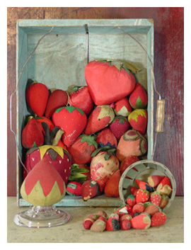 Strawberry pincushions and emeries
