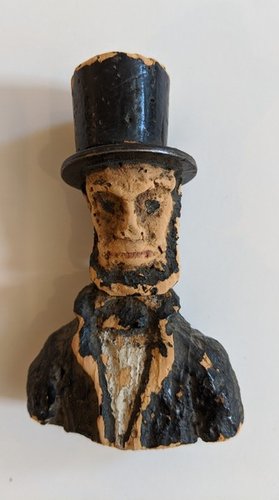 Miniature Folk Art Carving of Abraham Lincoln