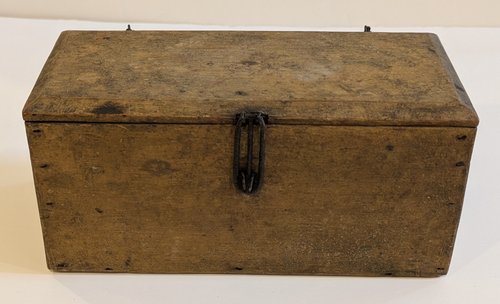 Small Mustard Painted Wooden Box