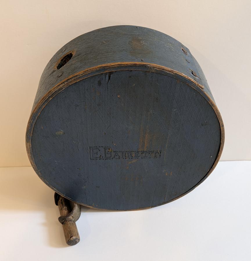 Blue Painted Wooden Canteen