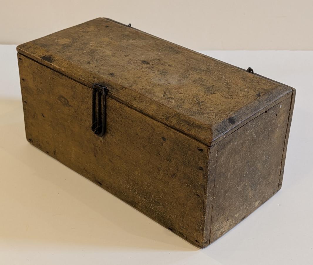 Small Mustard Painted Wooden Box