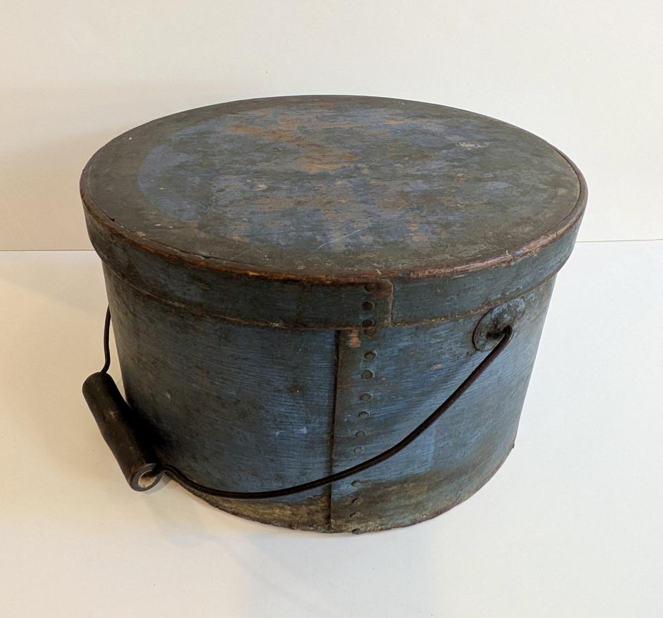Blue Painted Bail Handled Pantry Box
