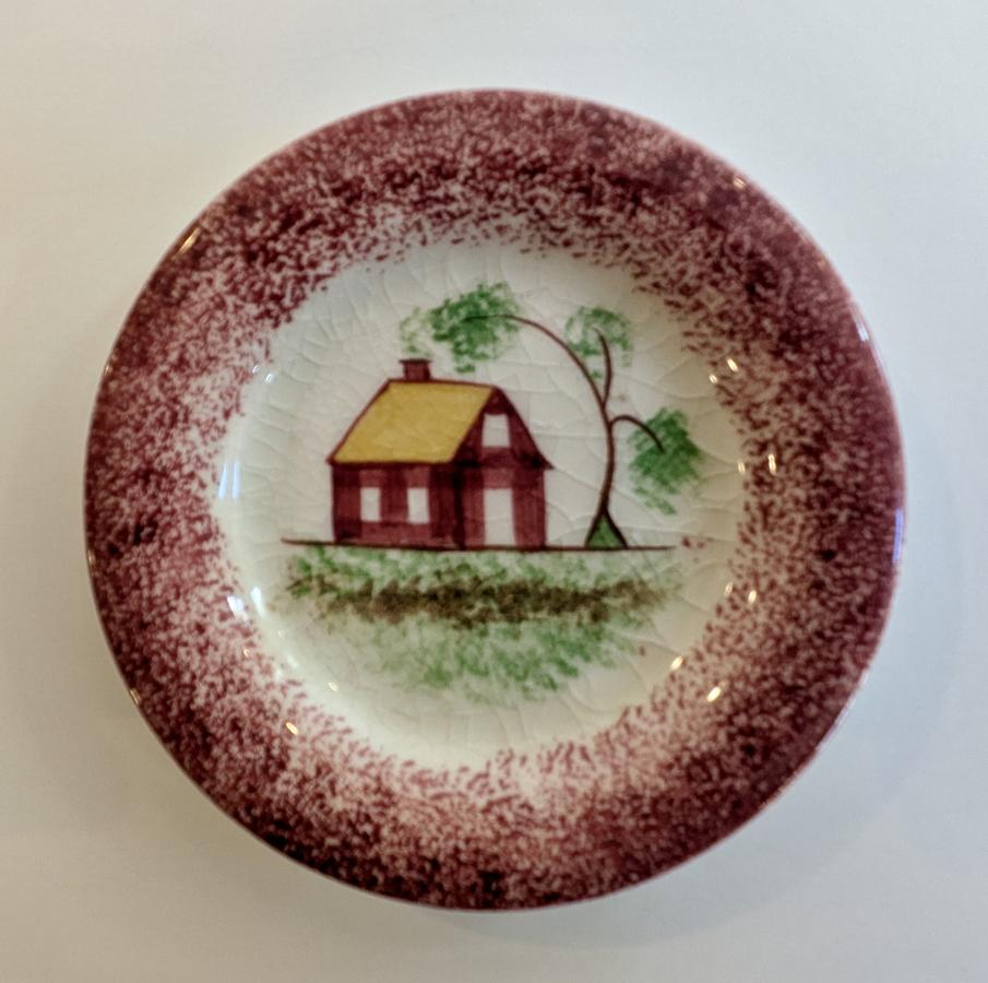 Set of Three Spatterware Cup Plates