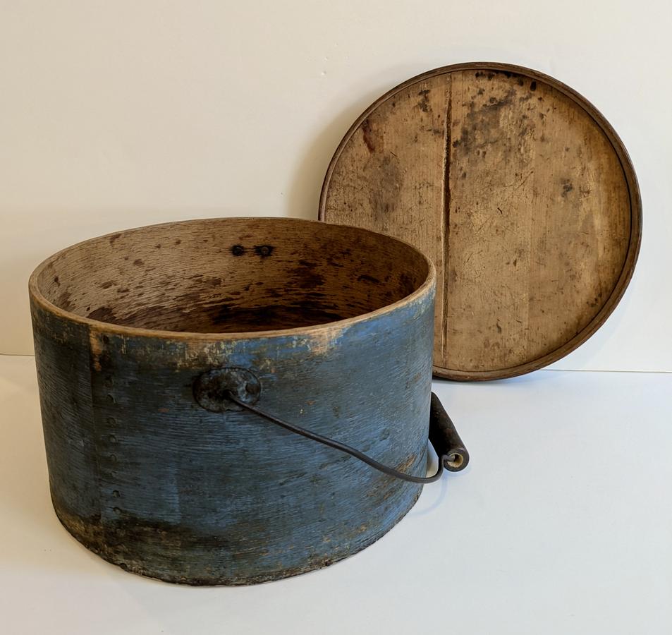 Blue Painted Bail Handled Pantry Box
