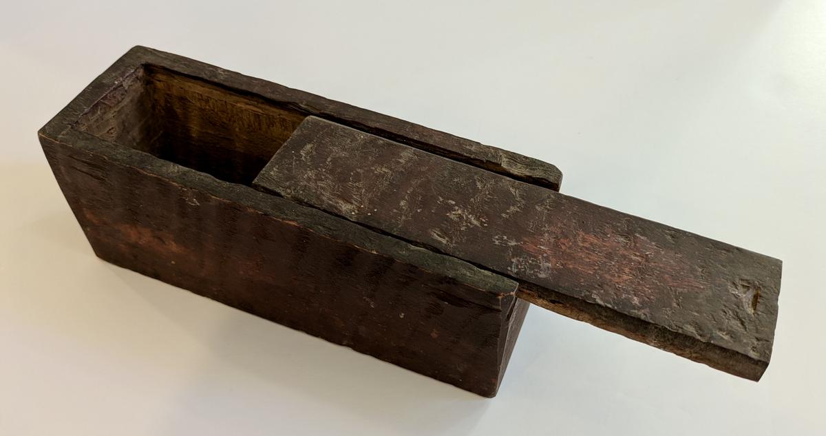 Red Painted Tiger Maple Slide Top Box