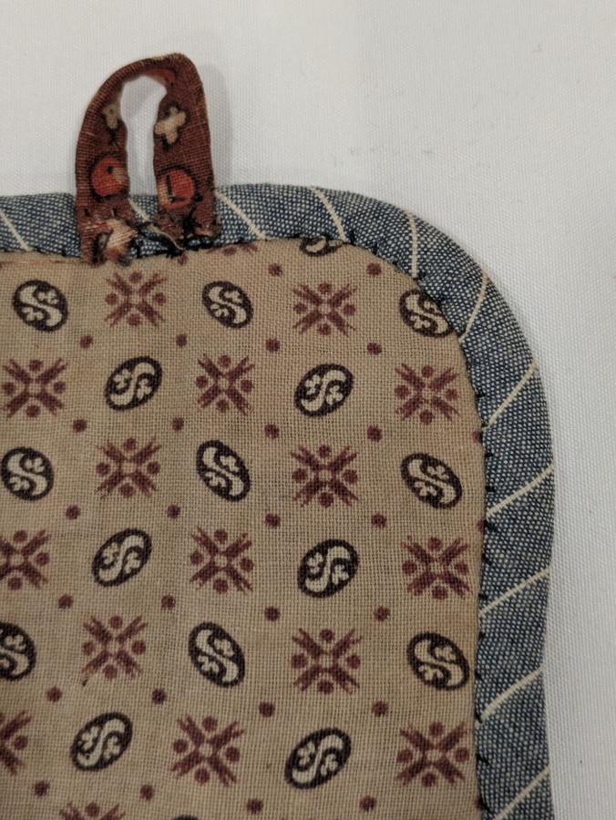 Homemade Calico Fabric Potholder