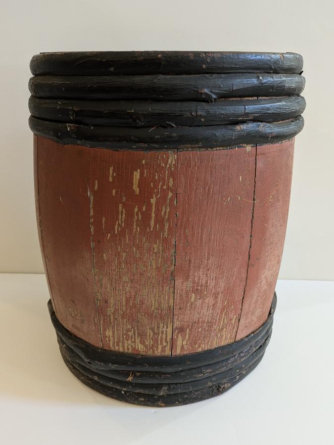 Painted Wooden Barrel