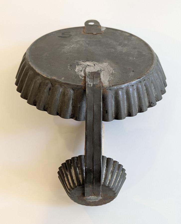 Small Tin Crimped Pie Plate Candle Sconce
