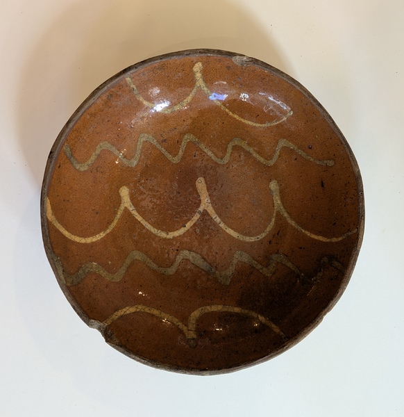 Redware Dish with Decoration