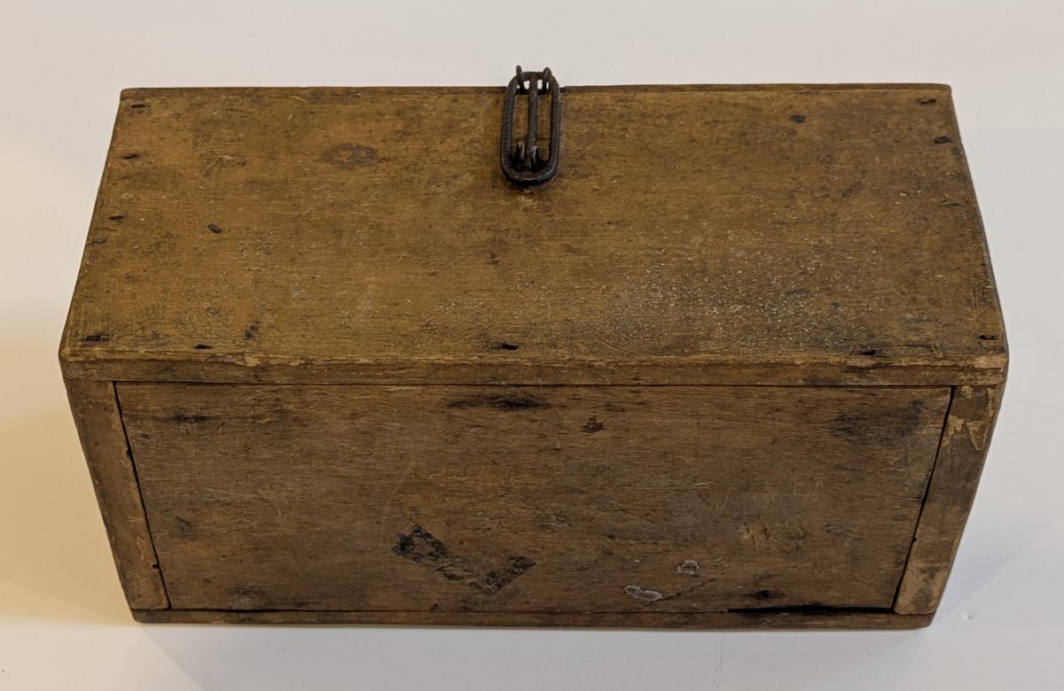 Small Mustard Painted Wooden Box