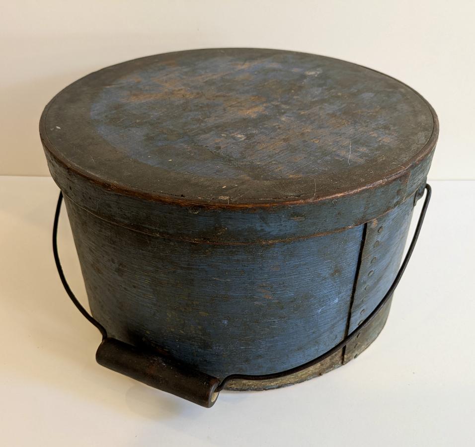 Blue Painted Bail Handled Pantry Box