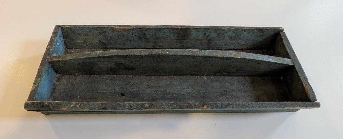 Blue Painted Wooden Carrier
