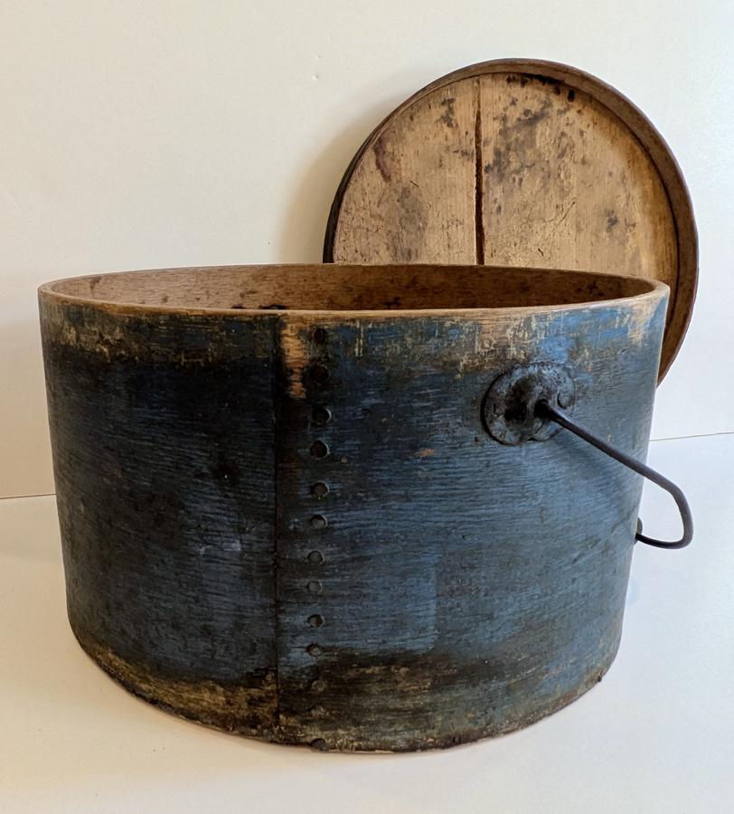 Blue Painted Bail Handled Pantry Box