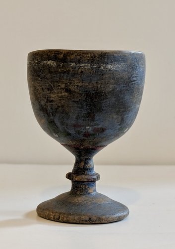 Paint Decorated Miniature Treen Cup