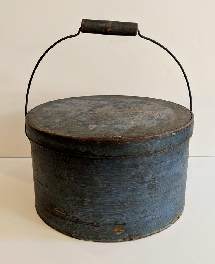 Blue Painted Bail Handled Pantry Box