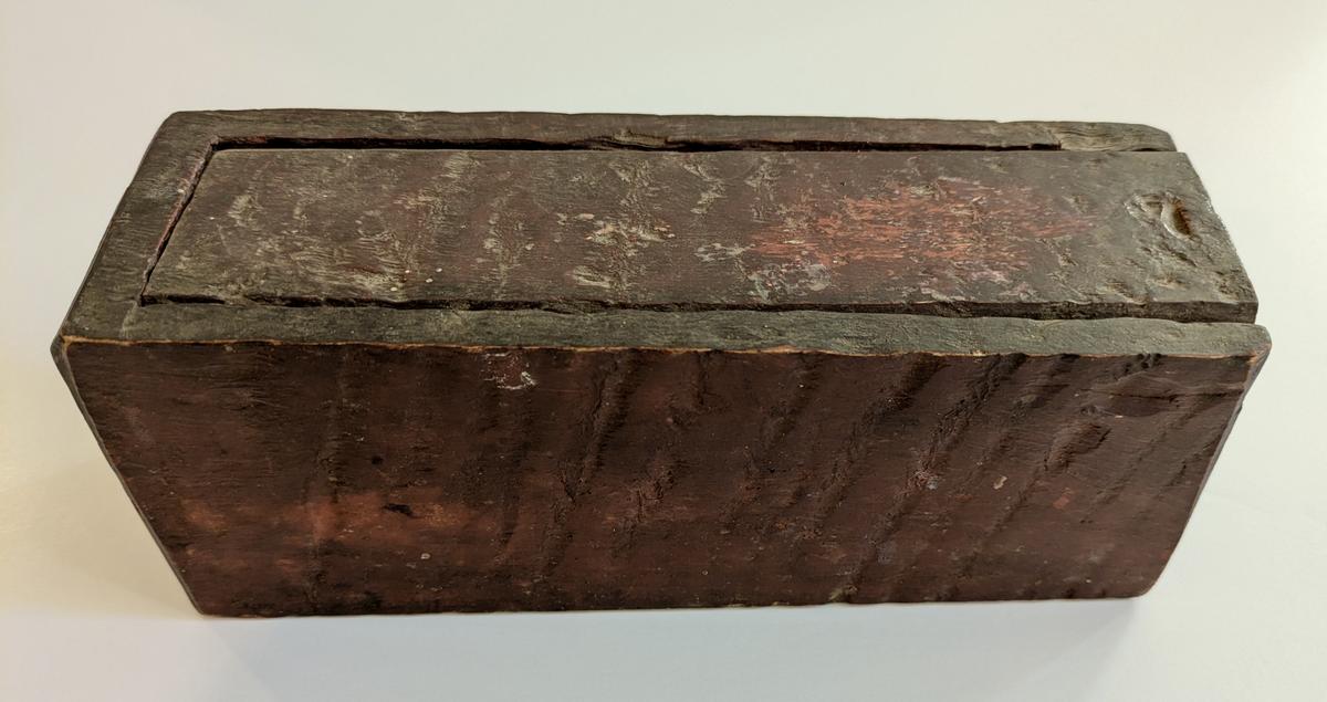 Red Painted Tiger Maple Slide Top Box