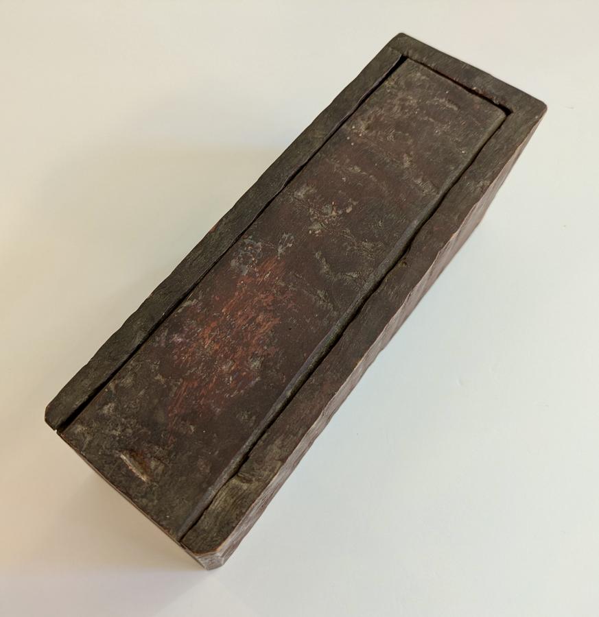 Red Painted Tiger Maple Slide Top Box