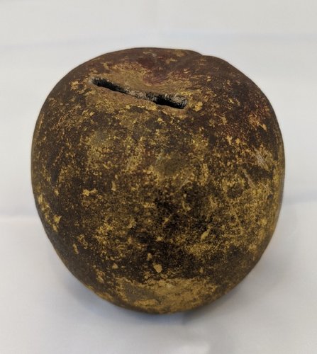 Painted Redware Fruit Shaped Bank
