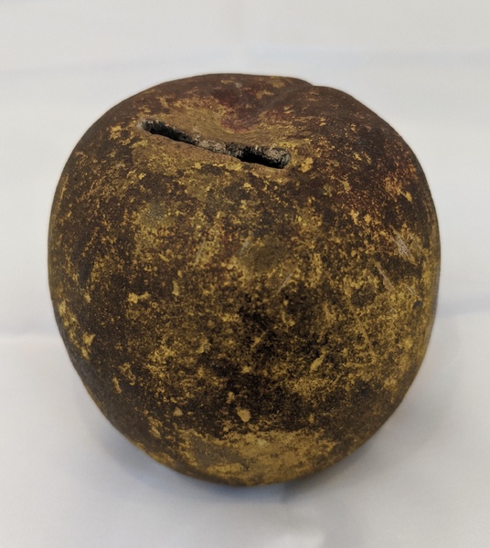 Painted Redware Fruit Shaped Bank