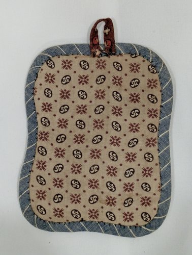 Homemade Calico Fabric Potholder