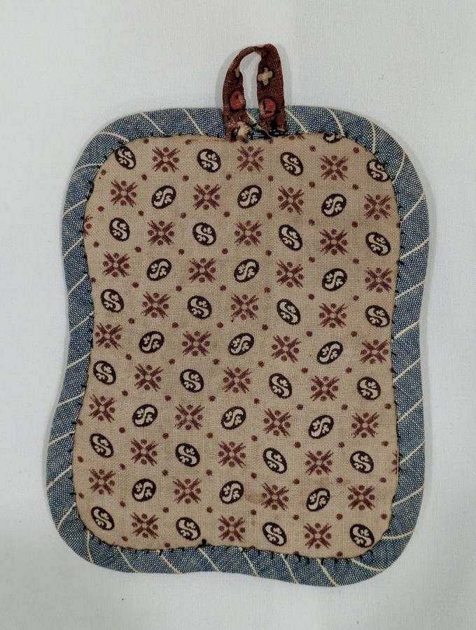 Homemade Calico Fabric Potholder