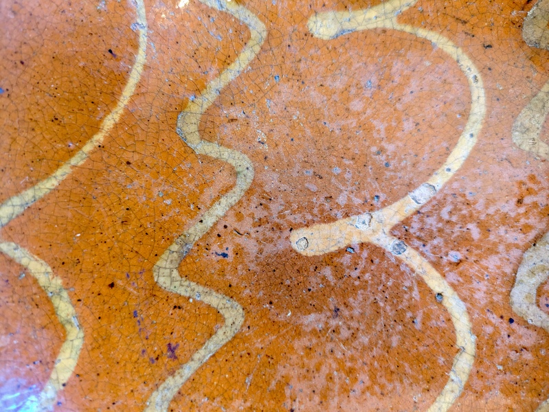 Redware Dish with Decoration