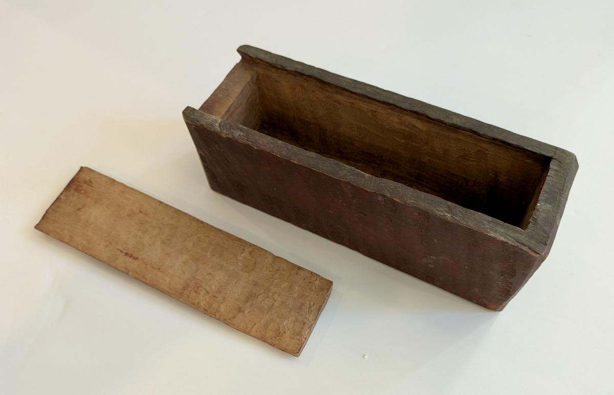Red Painted Tiger Maple Slide Top Box