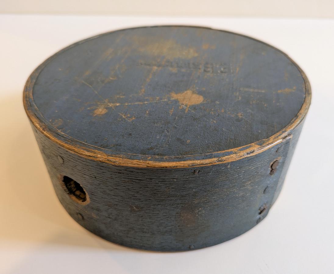 Blue Painted Wooden Canteen