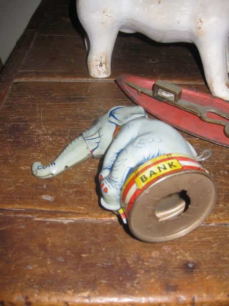 16. J. Chein Elephant Bank; Staffordshire Cat
