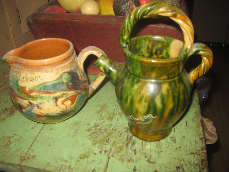 19. French Jaspé Tourist Ware Pitchers