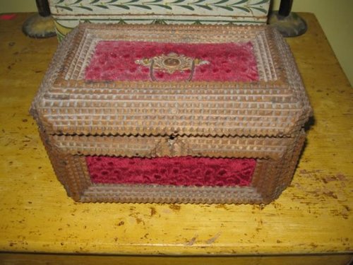 52. Tramp Art Chip-Carved Jewelry Box
