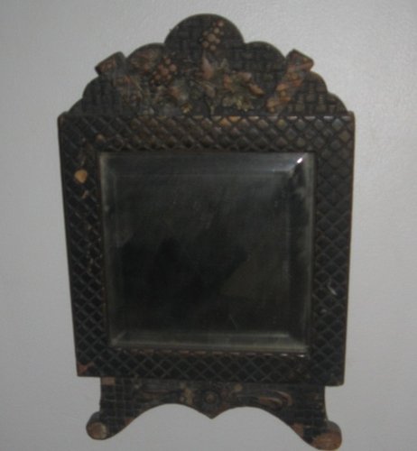 Folky Mirror in Black Paint