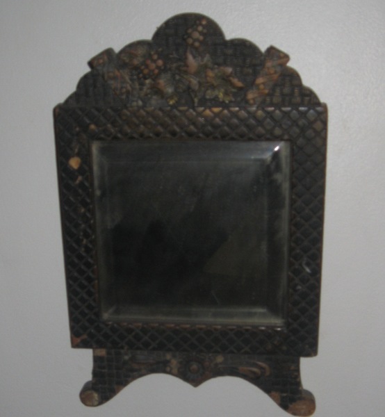 Folky Mirror in Black Paint