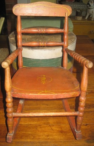 15. Doll Rocking Chair in Red Paint