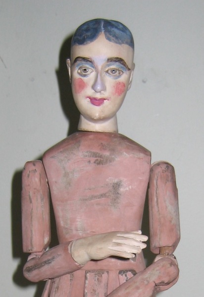 Cage Doll in Pink, Black, and White Paint