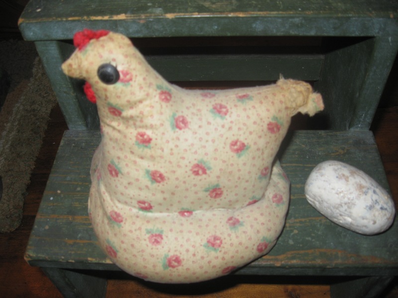 4. Cotton-stuffed Calico Kitchen Chicken/Hen