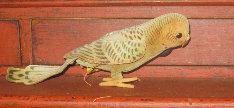 Steiff Green, Black, and Yellow Parakeet