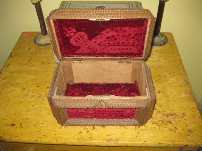 52. Tramp Art Chip-Carved Jewelry Box