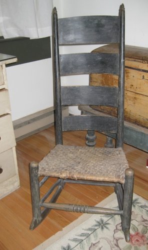 Early Waterford Virginia Rocker in Black Paint