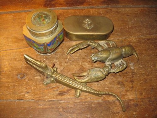 59. Assorted Vintage Brass Curios