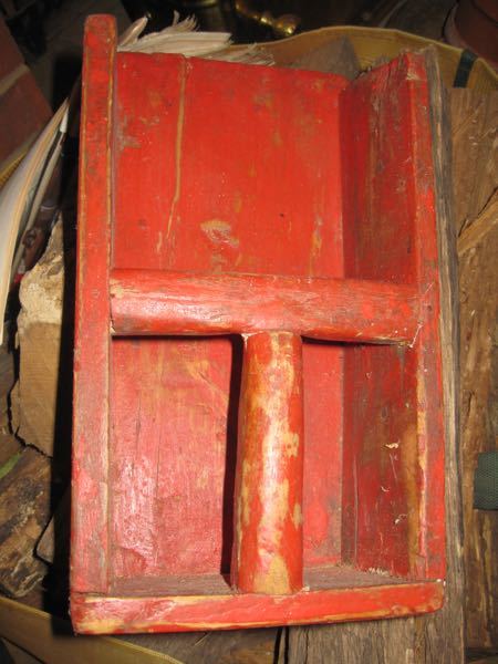 34. Pine Grain Scoop in Lipstick Red Paint