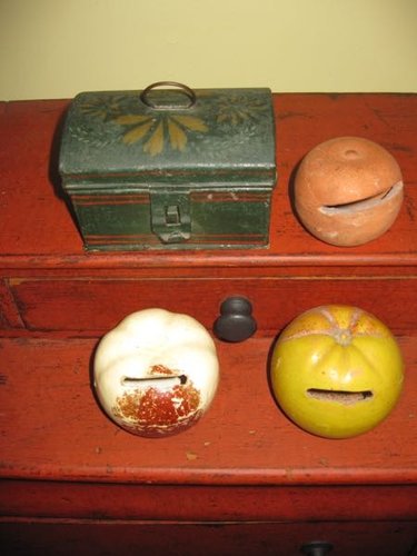 60.Banks and Miniature Document Box---Lot