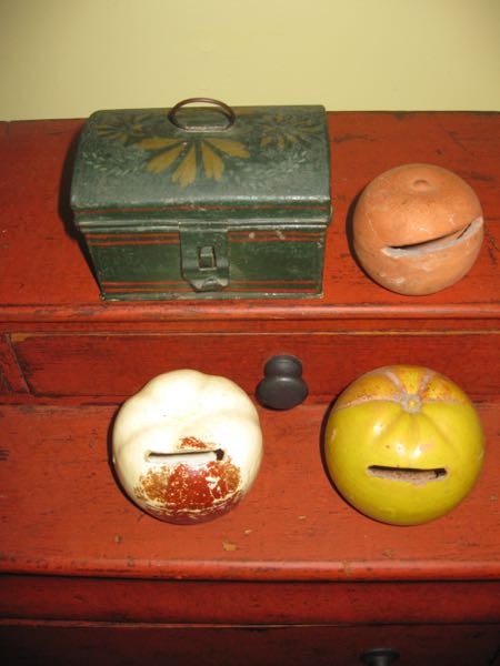 60.Banks and Miniature Document Box---Lot