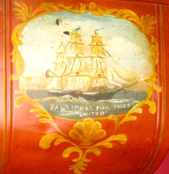 44. Folk-Painted Country Store Coffee Bin