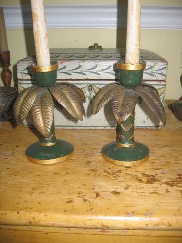 53. Painted Pine Candlesticks