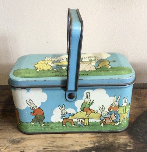 Tin Litho Easter Peter Rabbit Box