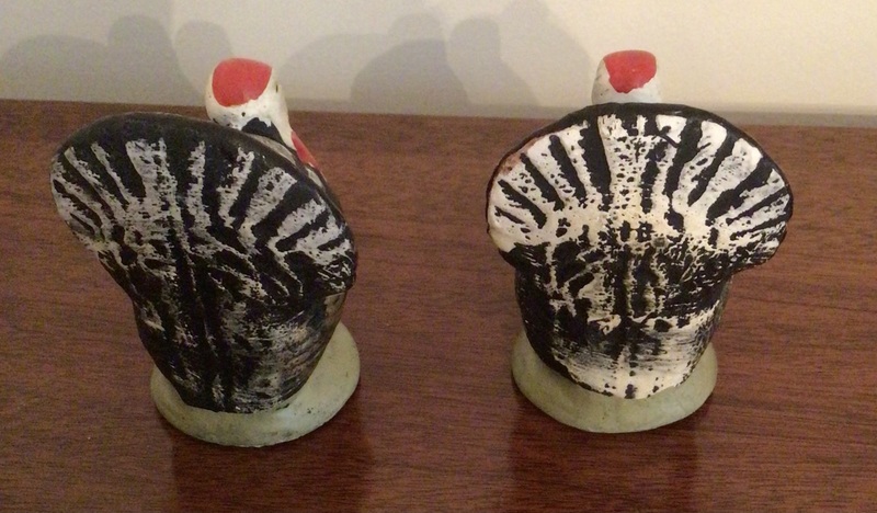 A Pair of Composition or Mache Turkeys