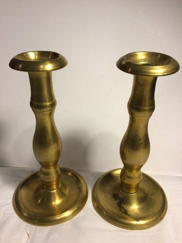 Pair of Early Brass Candlesticks