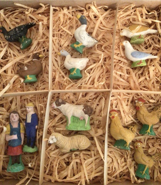 Wonderful Putz German Farm Set Original Box