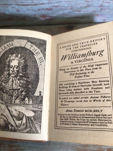 Williamsburg in Virginia Book